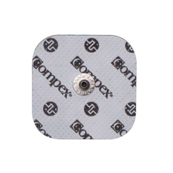 Compex Easy Snap Electrodes 2in X 2in - 1 Pack (4 Electrodes) - White